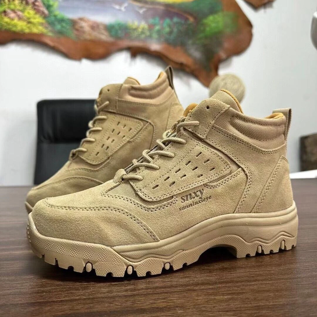 透气防滑野外中邦马丁靴男春秋薄款登山鞋沙漠靴户外徒步作战靴子