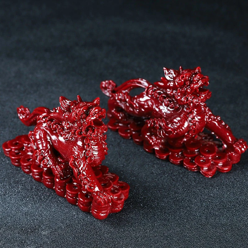 紫金砂貔貅天然摆件紫金装饰招财客厅一对桌面开业书房风水家居