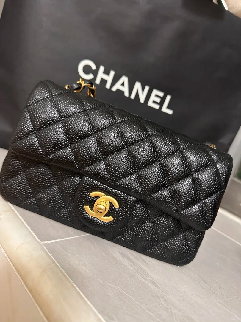 95新 Chanel/香奈儿 牛奢网/香奈儿大mini黑金/20开