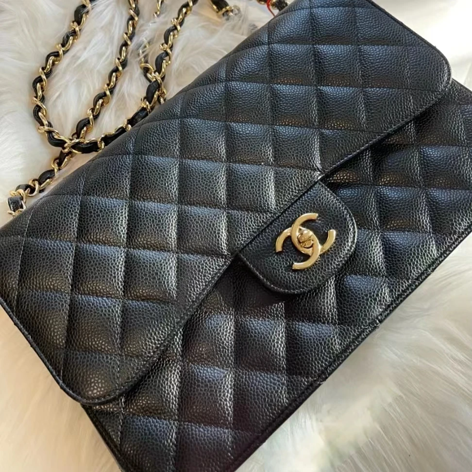 99新 Chanel/香奈儿   牛奢网/黑金牛jumbo单肩包