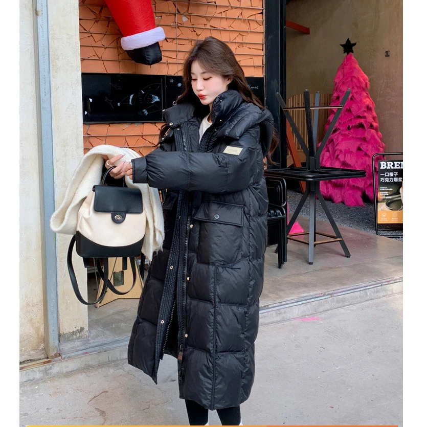 长款过膝加厚90 白 鸭羽 绒服外套女冬季新款超好看宽松面包服