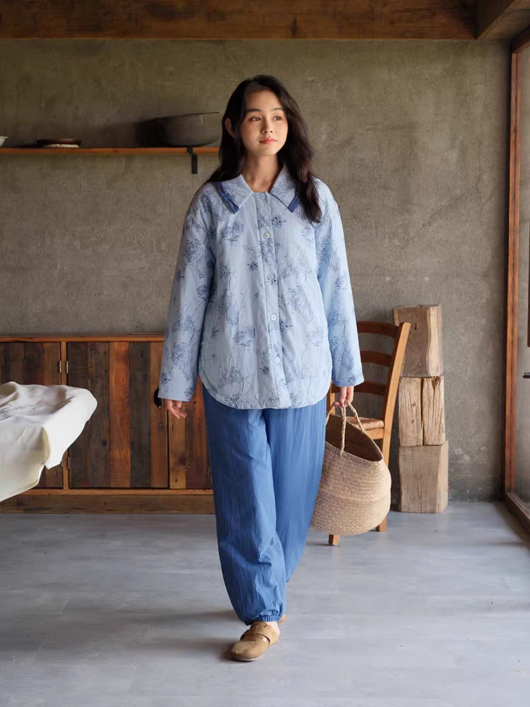 《蟲子姐姐专属》朵朵可可242-383冬季保暖夹棉印花女家居套装线上