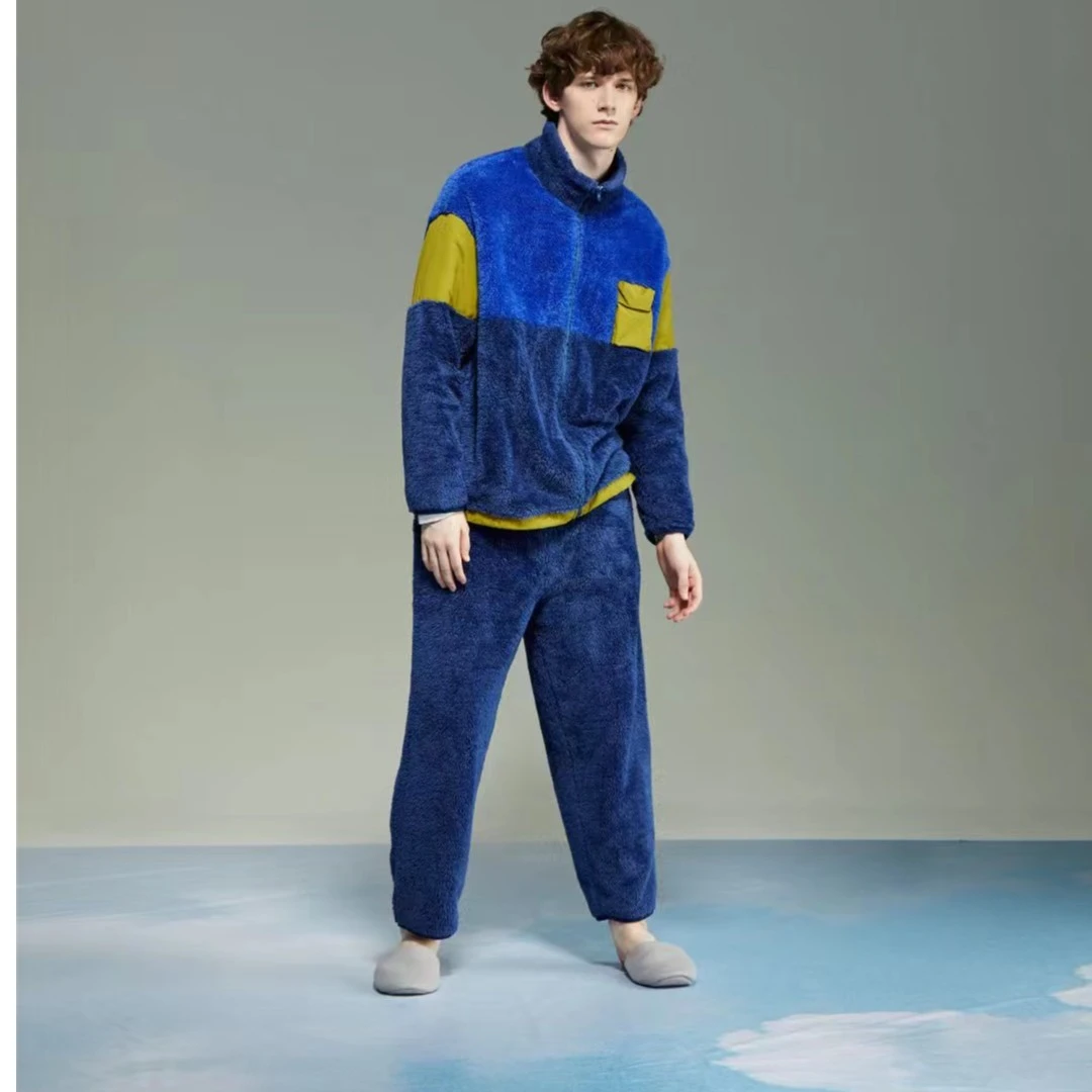 【银泰百货专属】222-404朵朵可可冬款珊瑚绒男士家居服套装