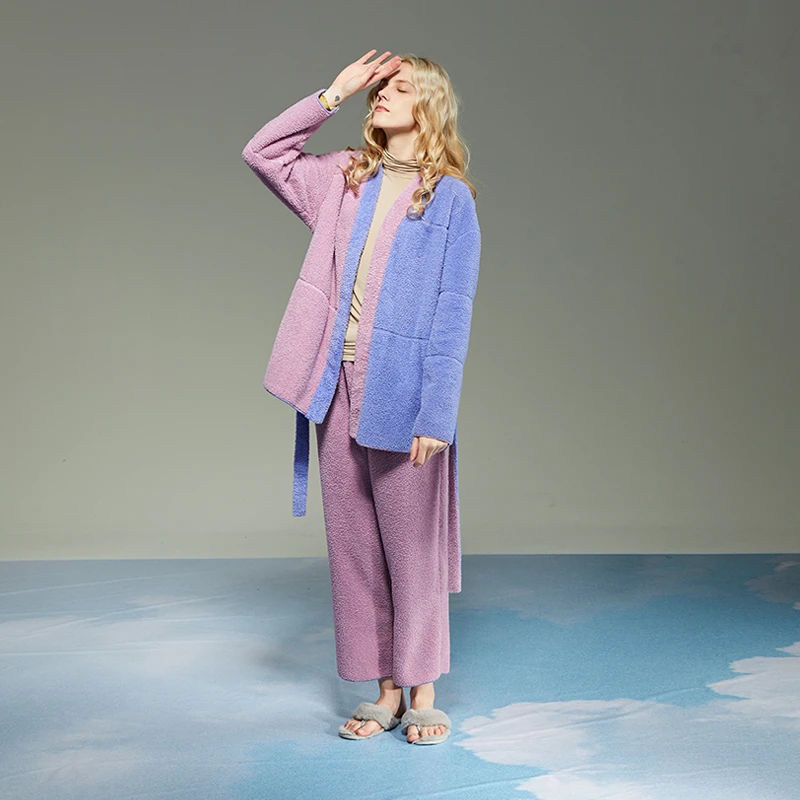 【银泰专属】222-049 朵朵可可睡衣女秋冬季柔软羽毛绒家居服套装