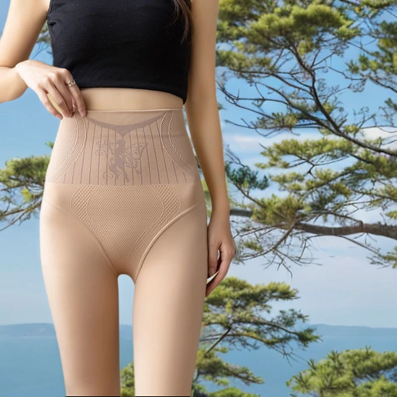 水光面膜光腿神器冬季高腰保暖加绒透肤打底裤防勾丝秋冬塑形美腿