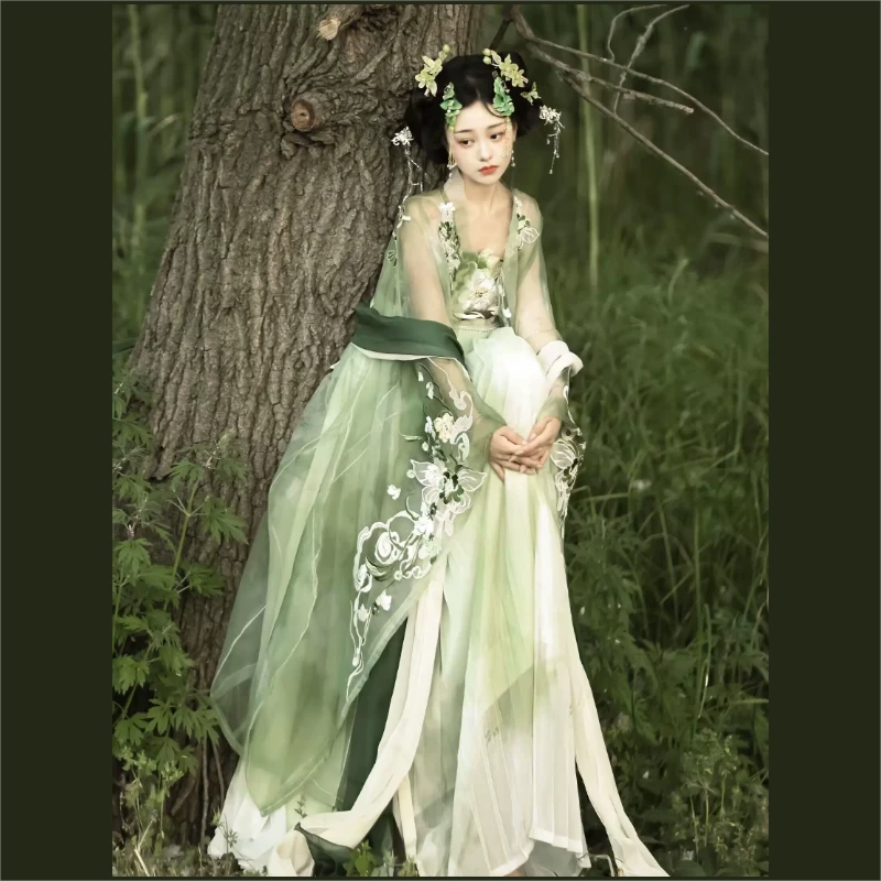 【青瑶】新款诃子裙大袖衫刺绣齐胸汉元素齐胸汉服国风超仙夏季女套