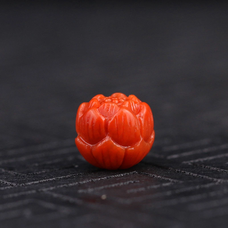 天然南红散珠 莲花珠 四川凉山满色满肉瓦西料精品 文玩配珠
