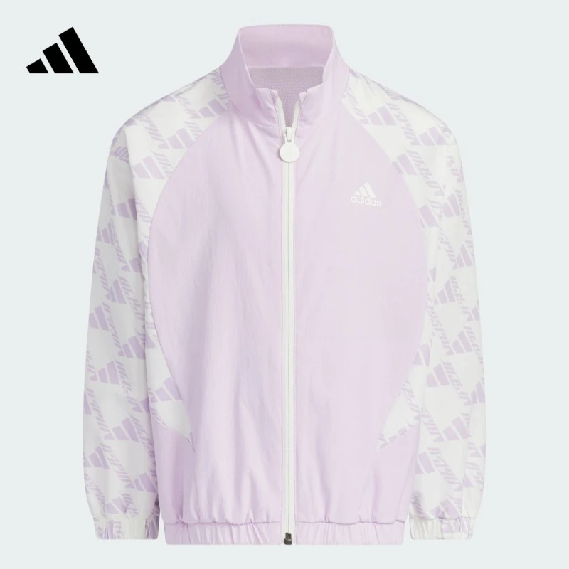 adidas阿迪达斯官方儿童装女小童秋季梭织运动立领夹克外套JC6892