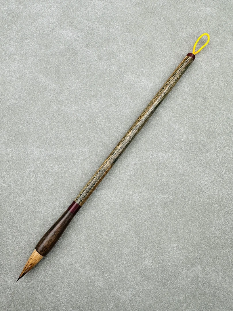 出峰3.0口径0.9高货纯紫狼中楷毛笔 绿檀笔杆 多宝塔楷行草隶篆书