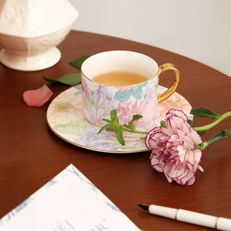 景德镇奥唯满庭芳咖啡杯碟下午茶碗盘单品高颜值茶壶