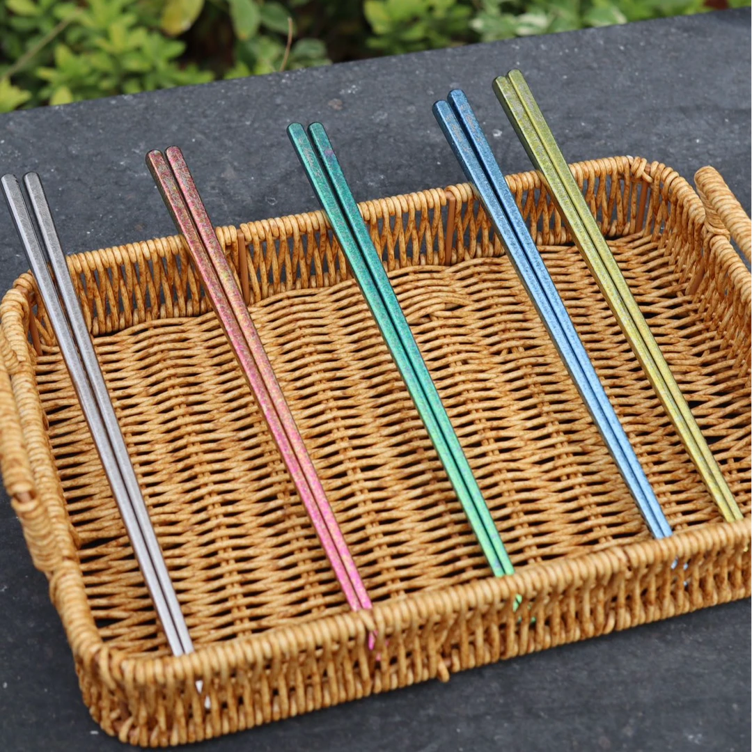 赫本猫 纯钛筷子钛筷家用防滑高端送礼餐具商用结晶筷子礼盒装