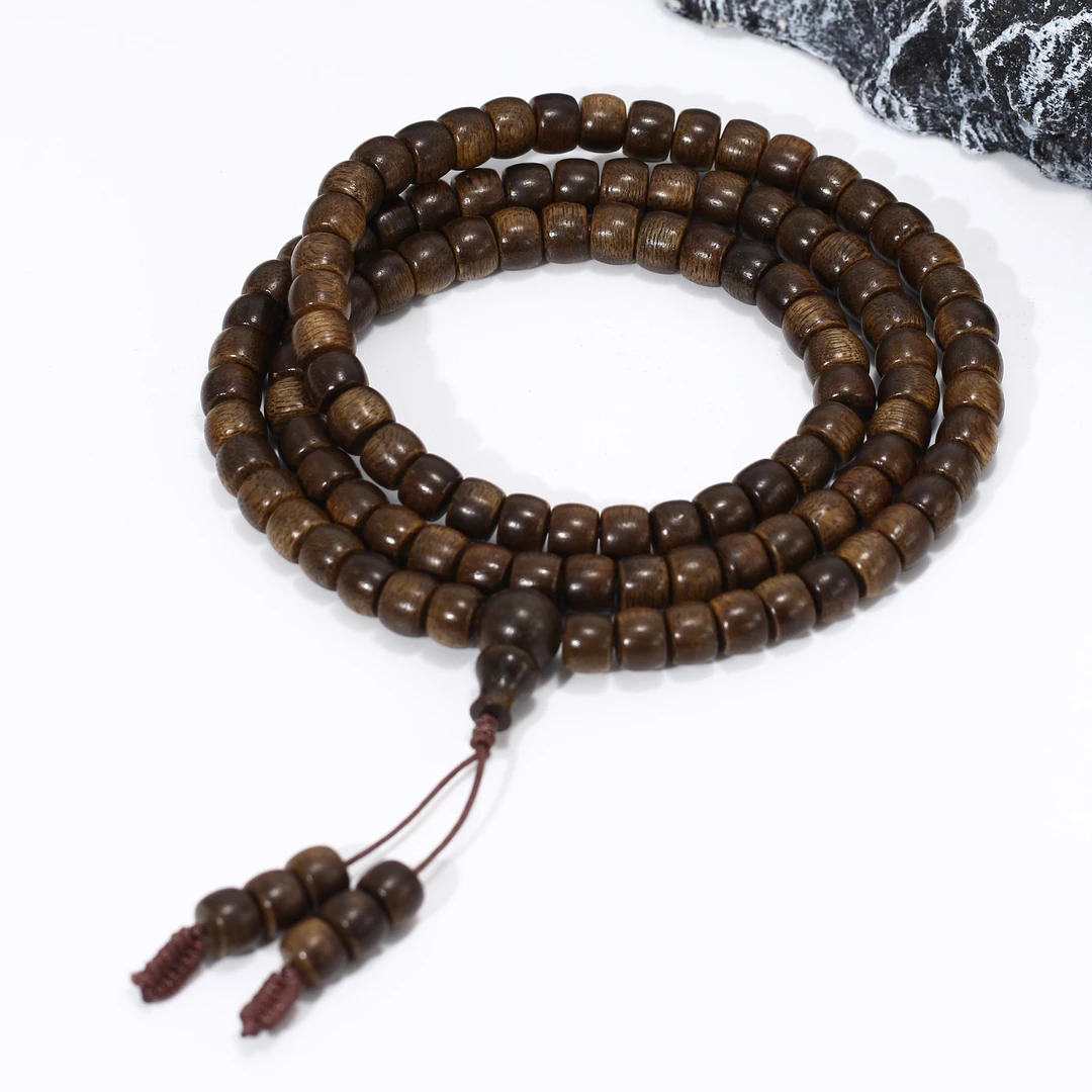 海南莺歌绿棋楠  多圈桶珠 沉水  规格0.5-0.7cm 108颗