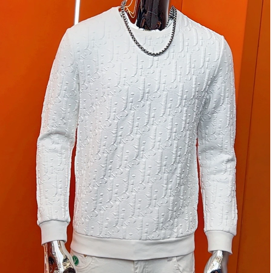 【圆领卫衣】欧货长袖卫衣秋冬男装提花圆领休闲时尚百搭B5200