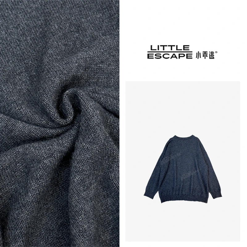 小乖逃X新款灰色羊毛樱桃PG长袖气质百搭灰色毛衣M3201