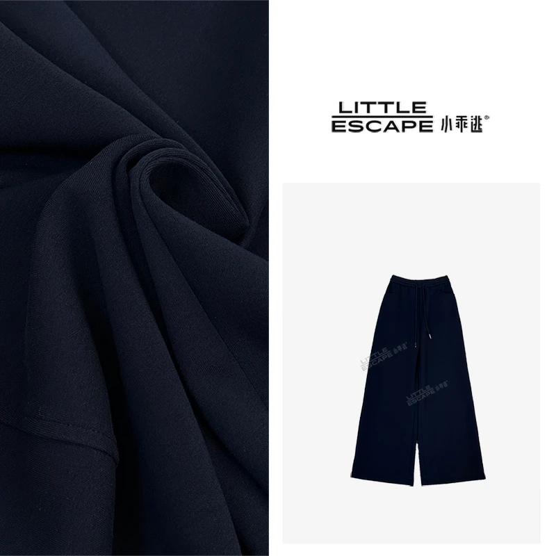 小乖逃X休闲百搭 藏蓝长裤 直筒净色裤Q6609