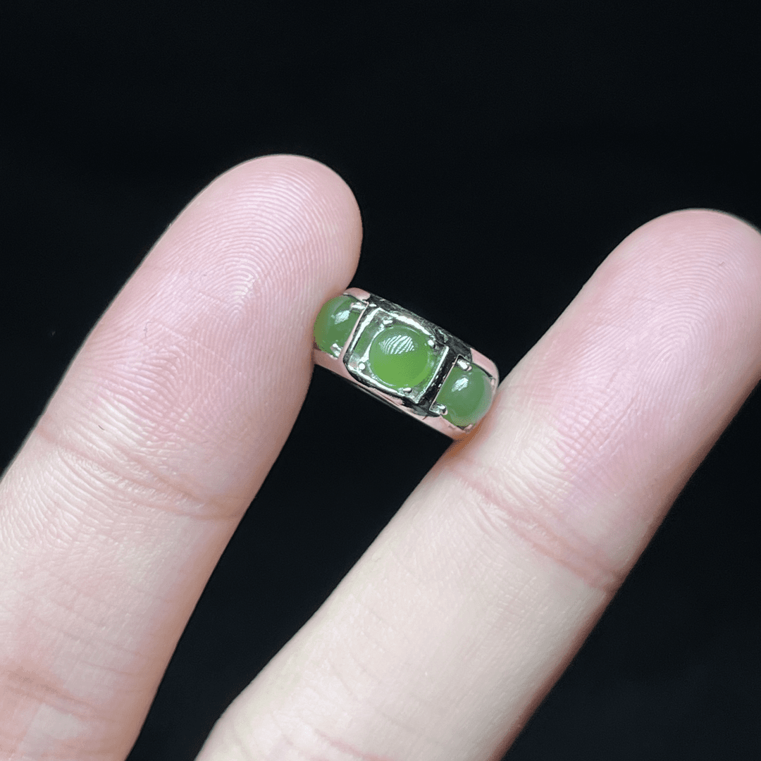 【锋哥珠宝】 24 银镶和田玉珠宝吊坠（3*5mm+）