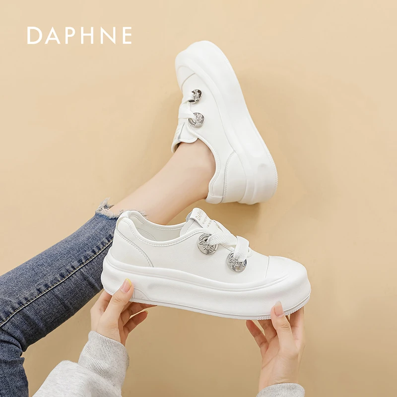 达芙妮小白鞋女2025新款女鞋休闲百搭秋季厚底时尚潮流运动板鞋