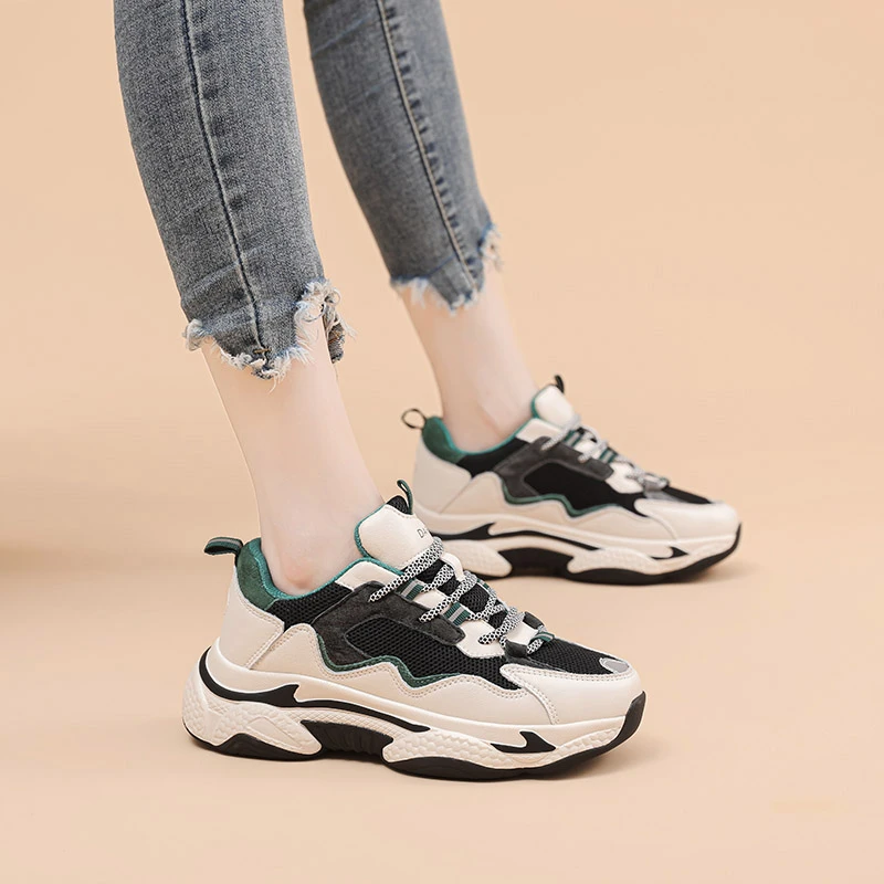 Daphne/达芙妮老爹鞋女2025夏季新款时尚百搭厚底休闲系带运动鞋