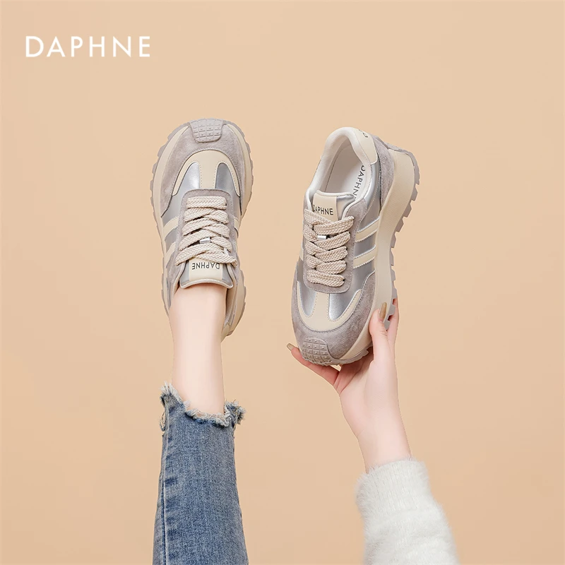 Daphne/达芙妮阿甘鞋女2025春新款松糕厚底百搭小蛮腰运动休闲鞋