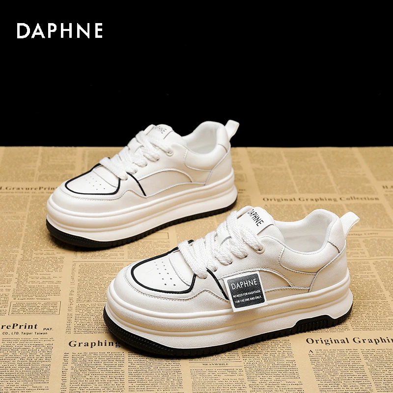 Daphne/达芙妮小白鞋女2025新款夏季爆款休闲鞋百搭女鞋厚底板鞋