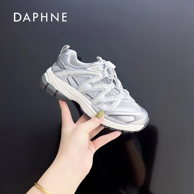 达芙妮老爹鞋女2025新款夏季透气网面百搭厚底休闲时尚运动鞋