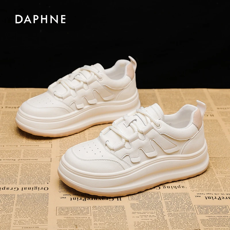 Daphne/达芙妮小白鞋女ins2025夏季新款厚底时尚百搭休闲运动板鞋