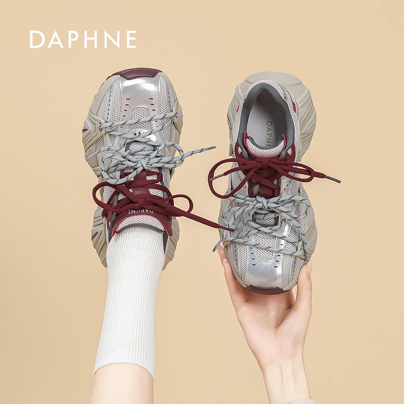 Daphne/达芙妮老爹鞋女2025四季款潮ins百搭厚底休闲运动鞋
