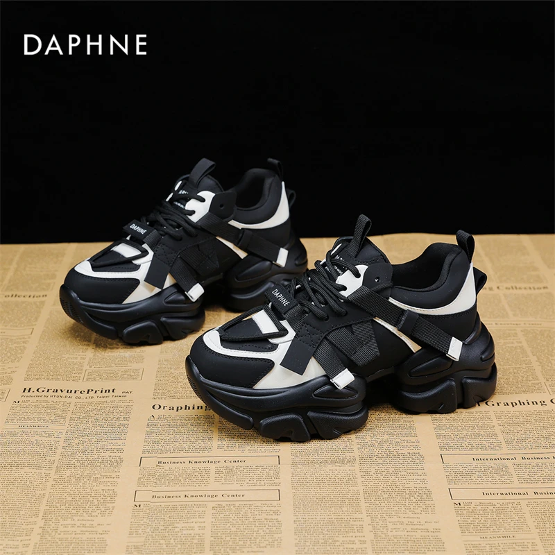 达芙妮老爹鞋女2025夏季新款ins潮时尚百搭厚底增高休闲运动鞋