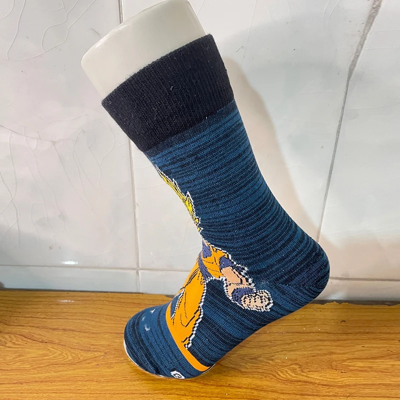 经典动漫中筒袜子蓝色长筒长袜