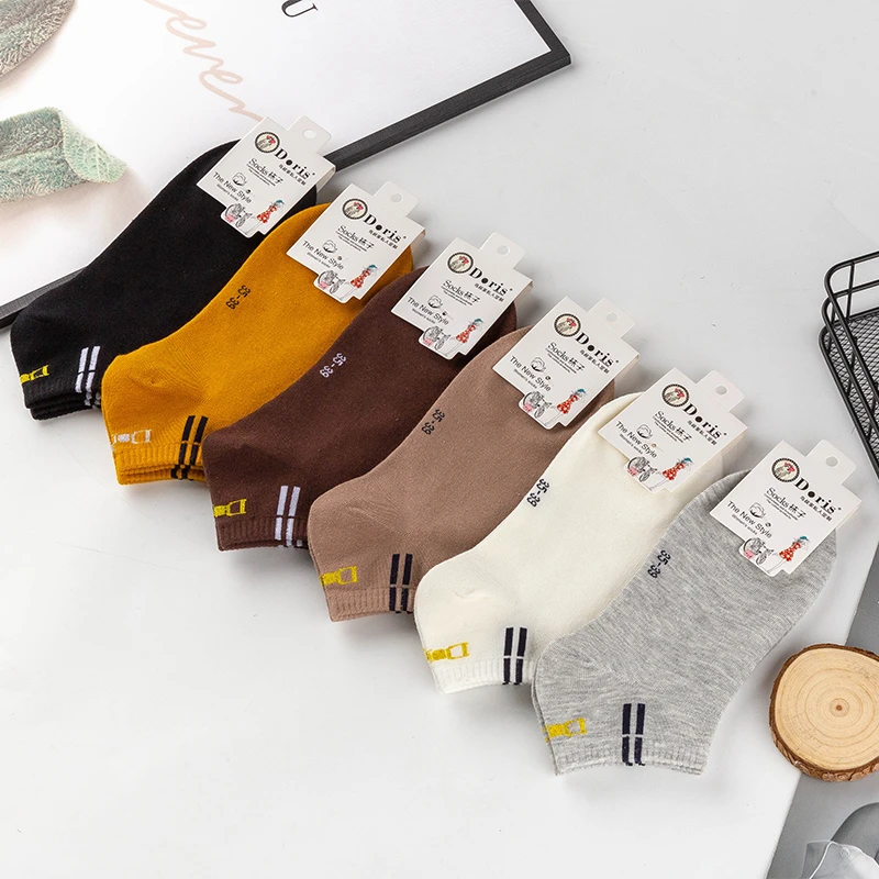 精梳棉品牌小短筒女袜/6色袜子ins棉袜吸汗纯棉女士