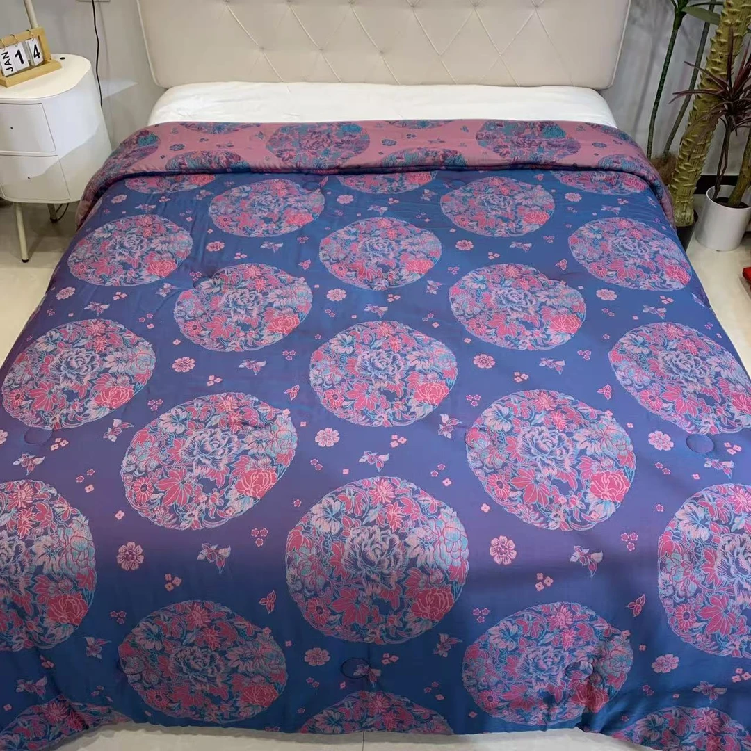 【花好月圆床单】245x245双面大床精梳细纱轻奢机洗包边  双层纱