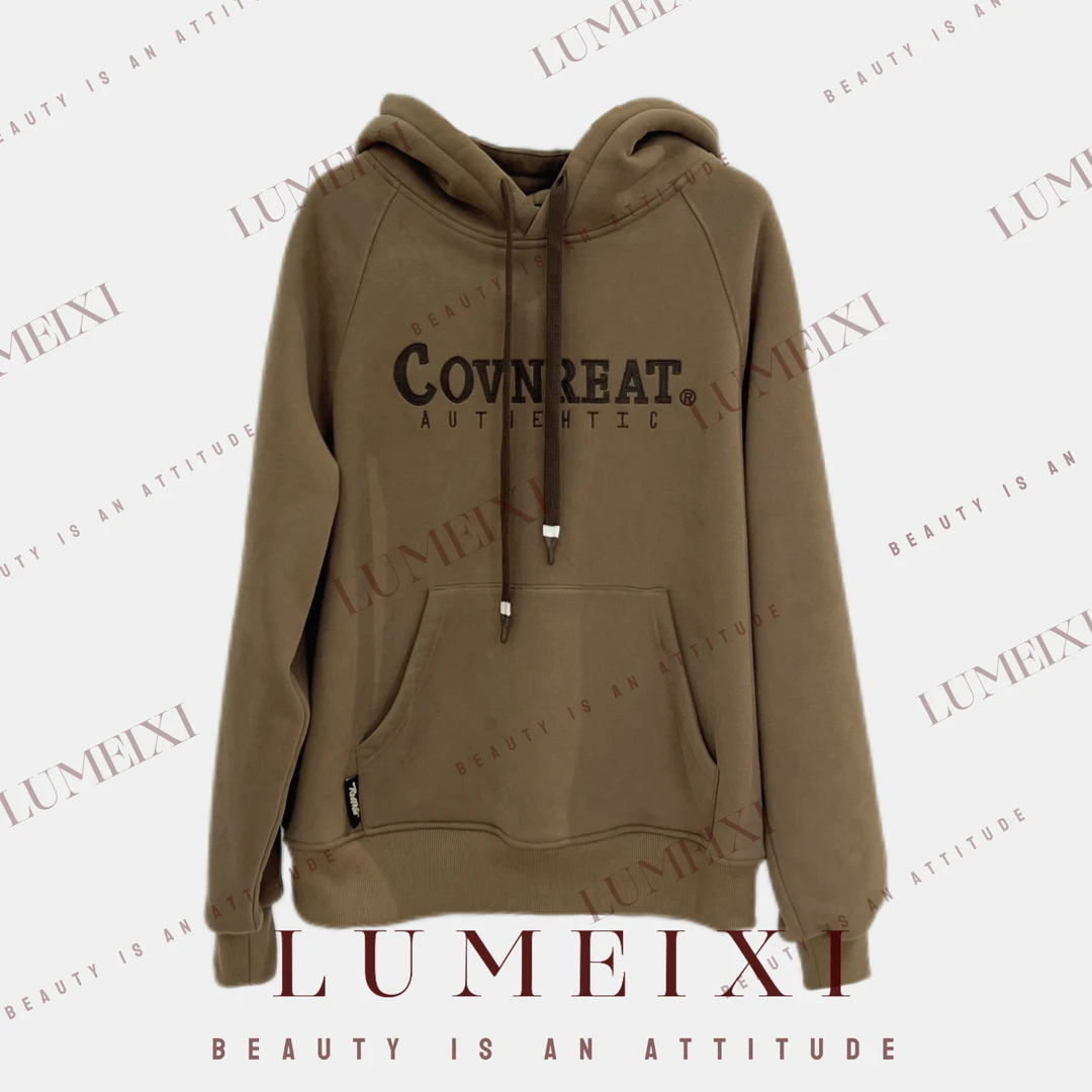 LMXPPJ【字母刺绣连帽卫衣】美式复古慵懒风百搭宽松卫衣外套MX768