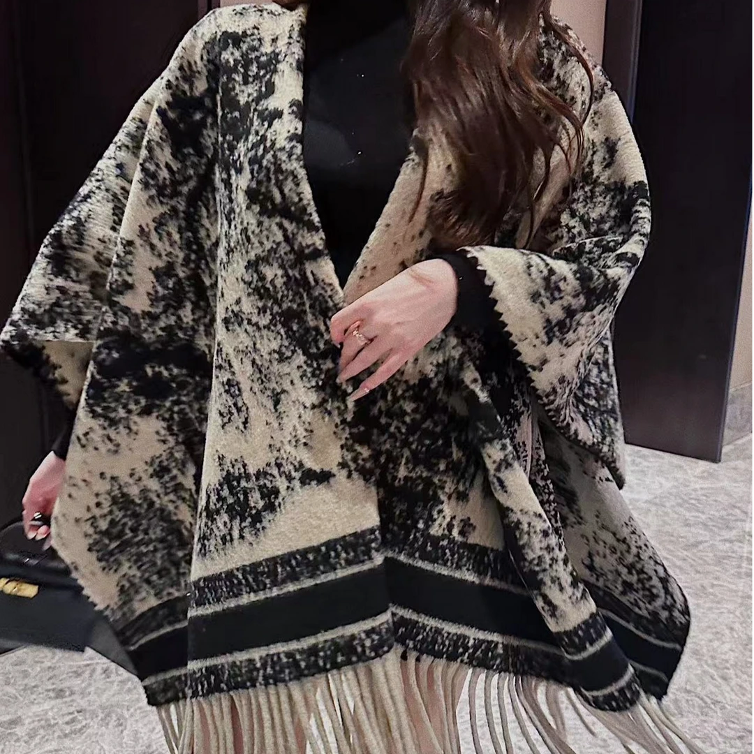 新中式复古水墨画披肩XS40497