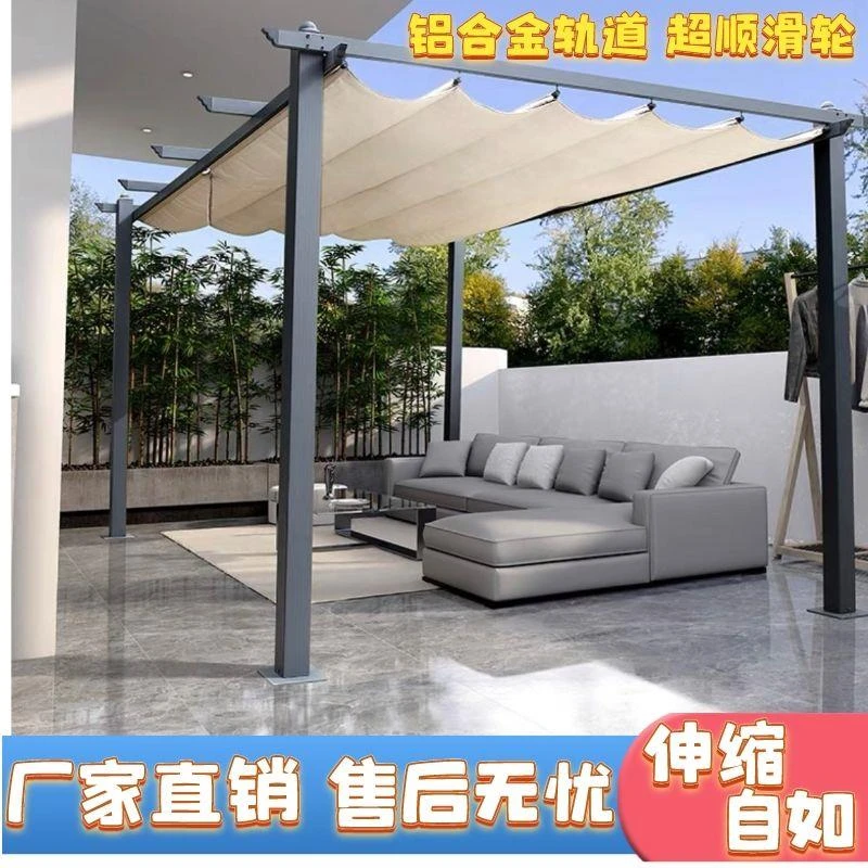 花园铝合金葡萄架简易凉亭室外别墅庭院亭子不锈钢雨棚遮阳棚车棚