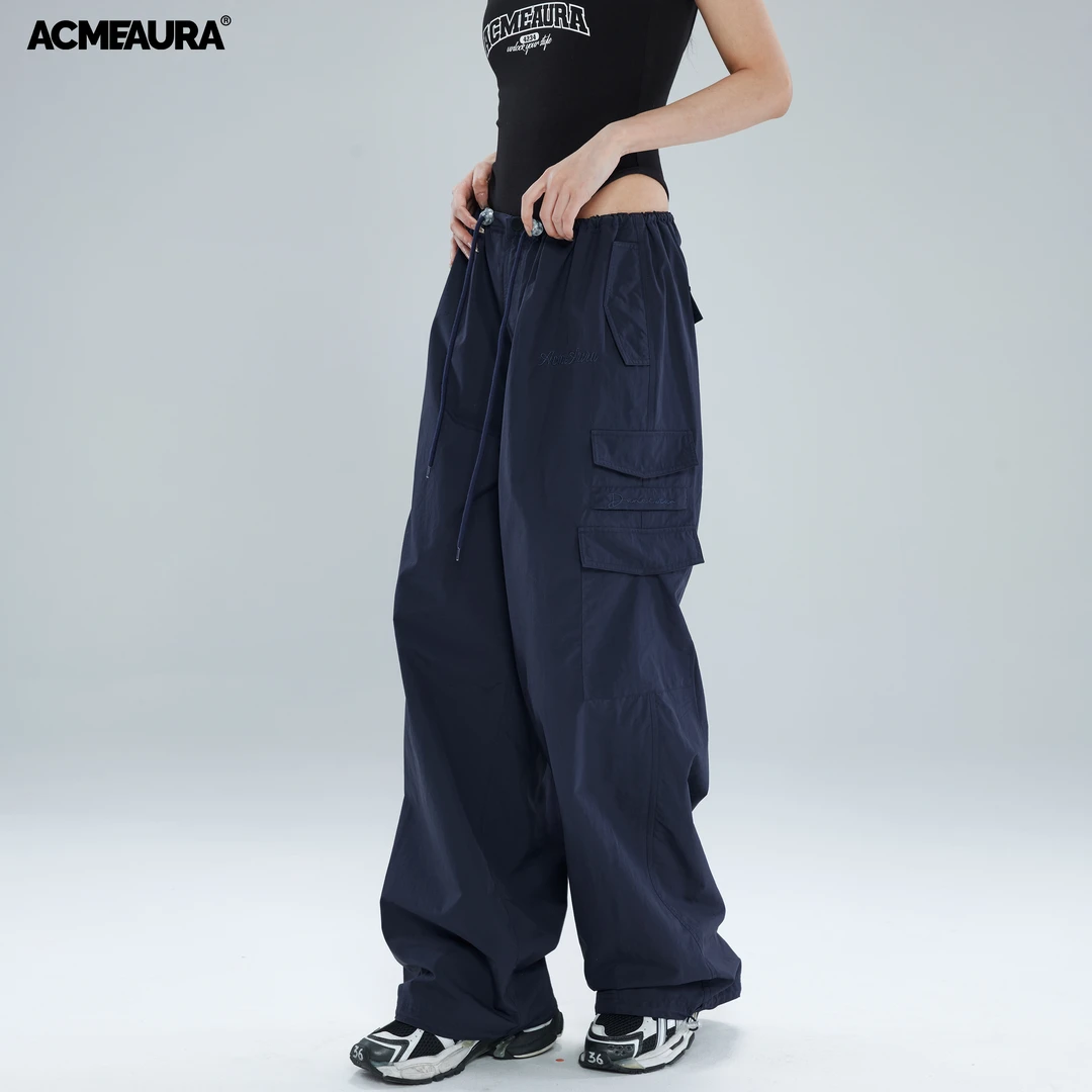 ACMEAURA23023爵士舞多巴胺穿搭工装辣妹薄款运动裤跳伞裤户外