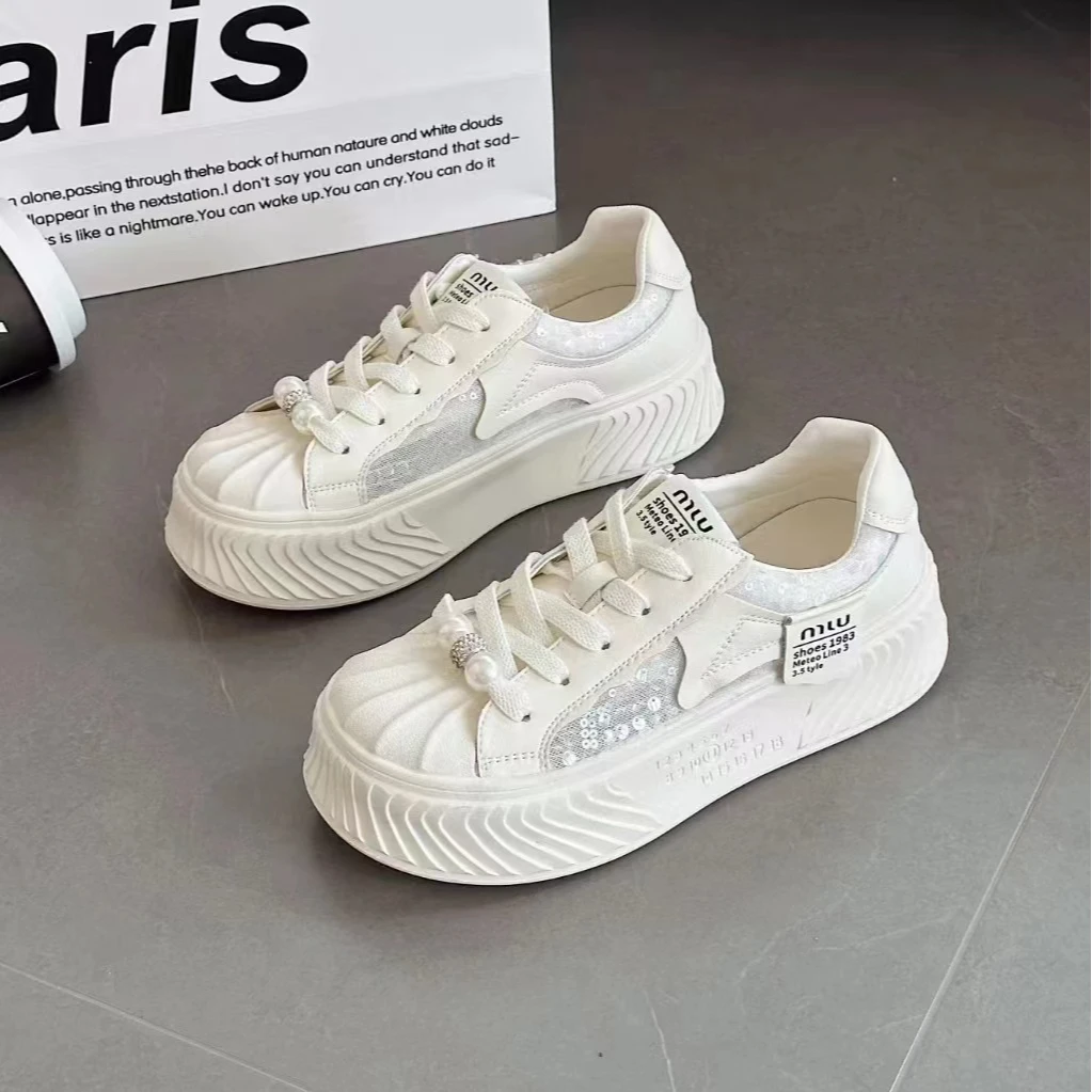 2024松糕时尚休闲饼干鞋设计师亮片款甜美可爱ins百搭