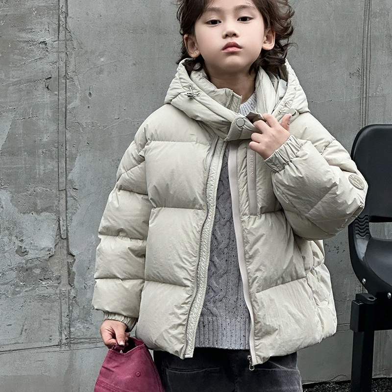 呦奇2024新款儿童加厚保暖时尚童装白鸭绒羽绒服外套