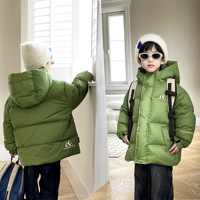 24呦奇韩版儿童羽绒服时尚保暖90白鸭绒加厚宝宝羽绒服洋气潮款冬