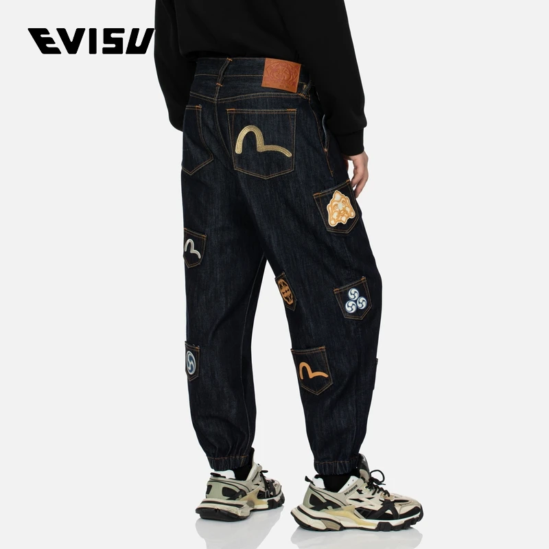 【雅丹风】EVISU2024秋季海鸥刺绣牛仔休闲裤2EAHTM4JO7022RXDN