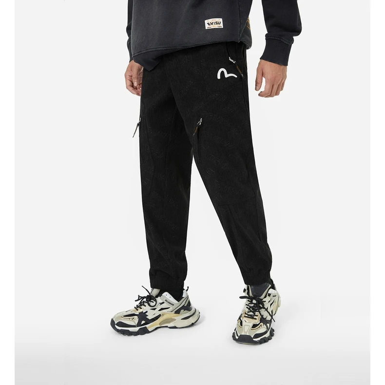 EVISU 2024秋季 男士满地商标图案休闲裤2EAHTM4PO8037RXCD