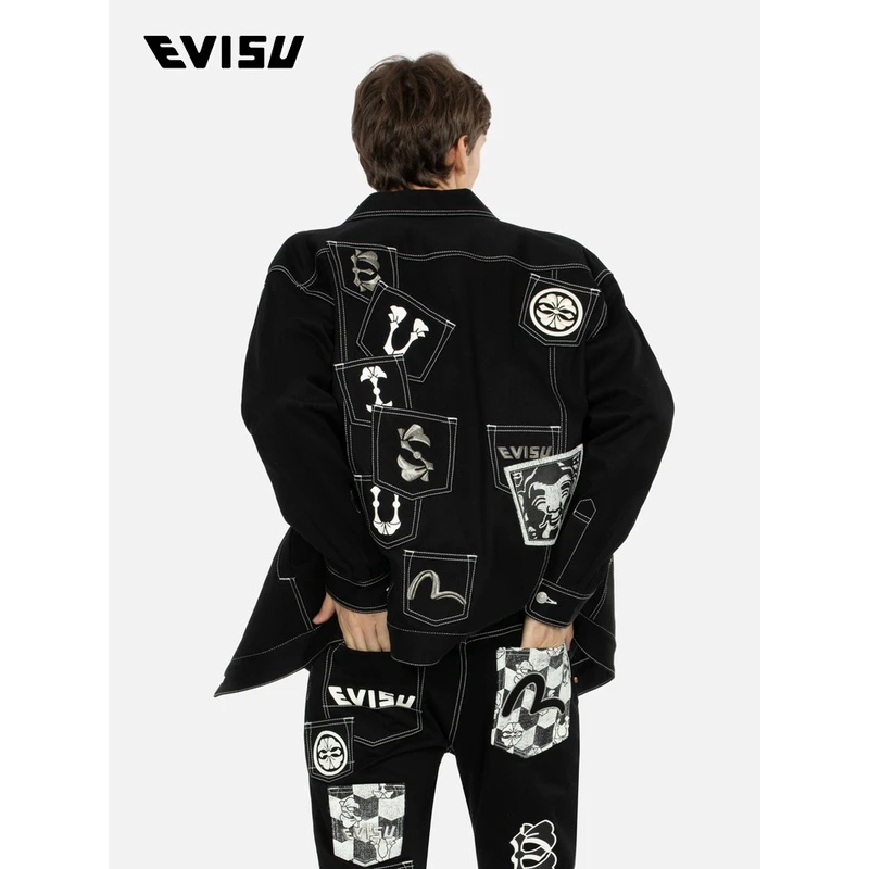EVISU 2023秋季新款 男士多口袋牛仔衬衫外套2EAHTM3SJ1026LFDN