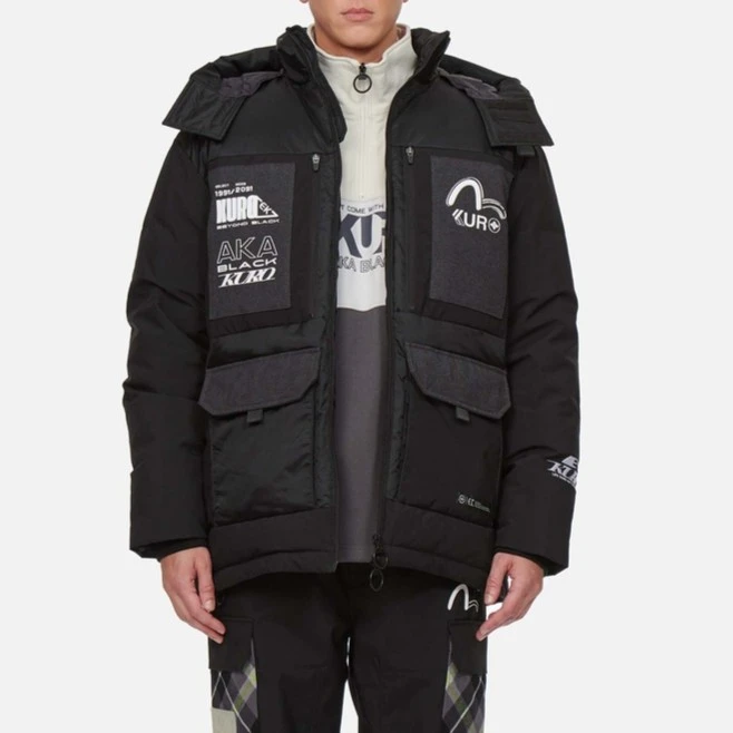 EVISU 男士冬季海鸥印花拼接工装外套2EAGNM1NC765XXNY