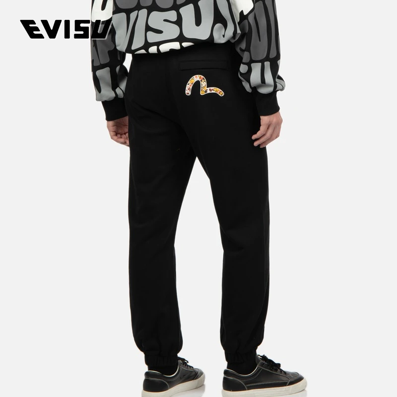EVISU 早春新款男士招财猫佛头运动休闲束脚卫裤2EAHTM2SP350STCT