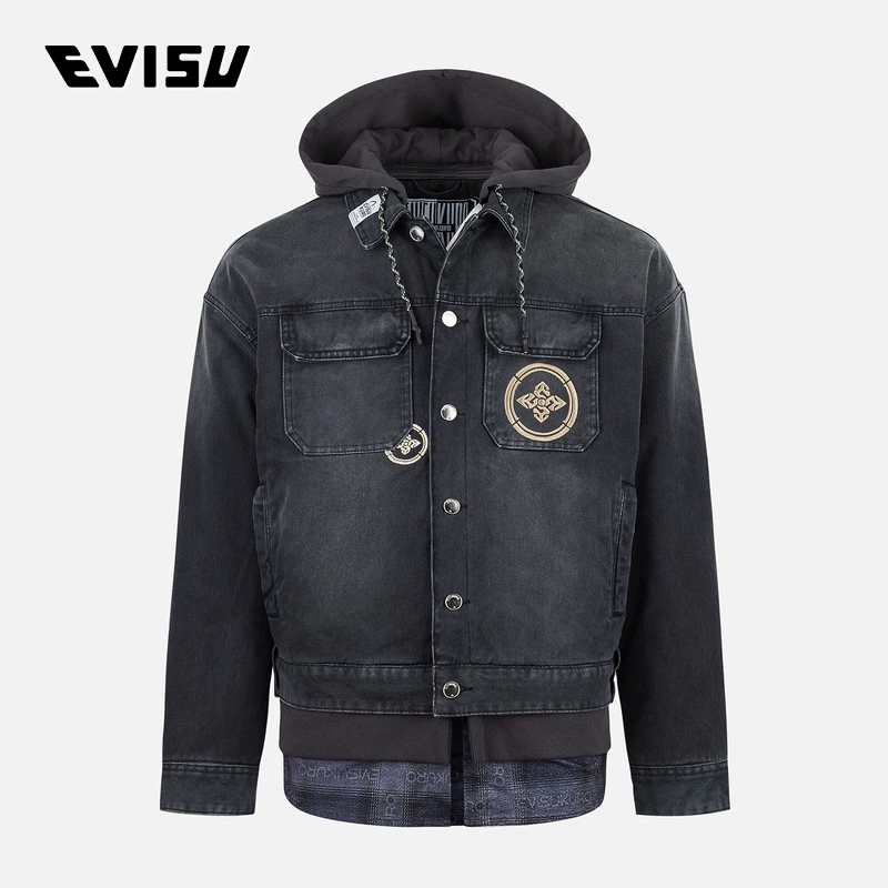 EVISU2024年冬季家花刺绣夹克外套2EAGNM4JK5067RXCQ