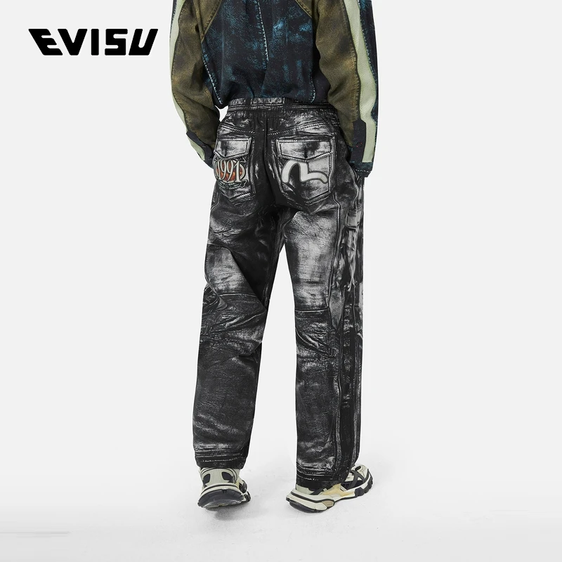 EVISU2024年冬季男士多重复制印花休闲裤2EAHTM4PT1039WLCT