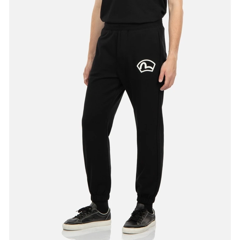 EVISU 2023秋冬新款 男士标志小海鸥刺绣休闲潮流宽松束脚卫裤男