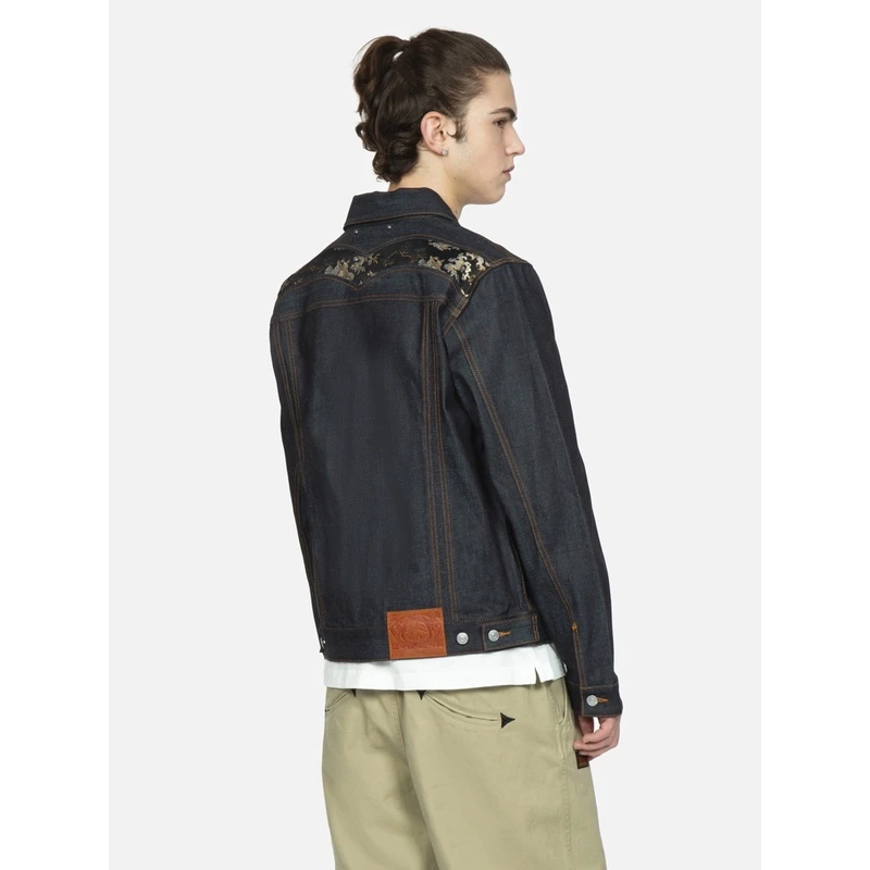 EVISU 2023春夏新款海鸥家花刺绣牛仔夹克外套男2ESHTM3DJ785XXCT