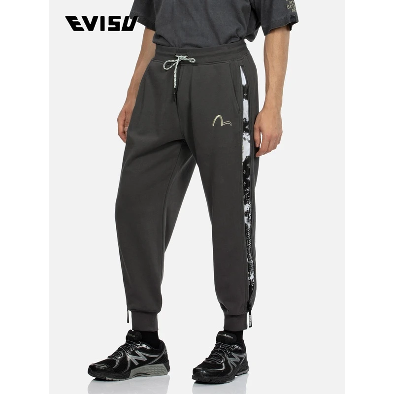 EVISU秋季新款男士阴阳海鸥标志拉链卫裤2EAGNM3SP5194XXCT