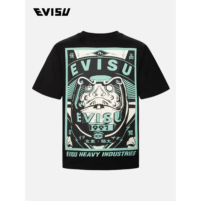 EVISU 2023夏季新款 男士达摩海报图案印花T恤男2ESHTM3TS592XXCT