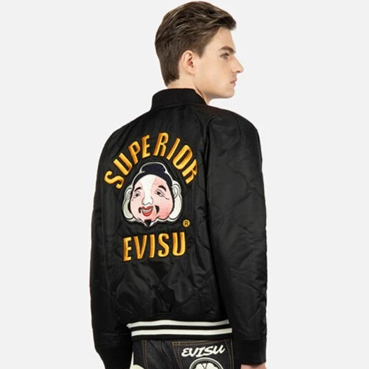 EVISU 春夏新款男士佛头贴布棒球领夹克外套 2EAADM2JK777XXNQ